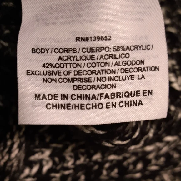 SurfsideSupply Co. Chunky Cable knit Blk/Wht zipperedCardigan XL Unisex